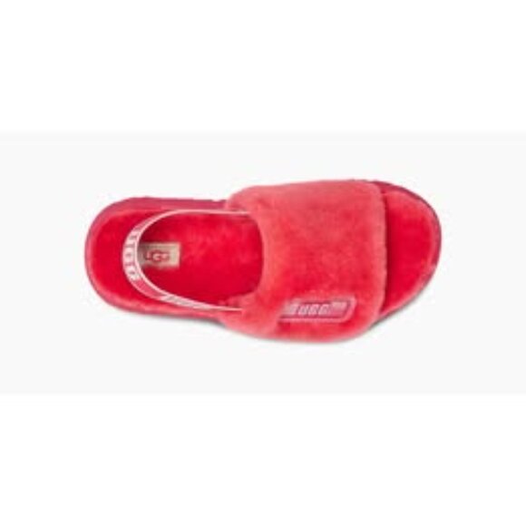 UGGs 💯Auth: Hibiscus Pink Disco Sheepskin Fluff Platform Slides US 8/EUR 39 NIB - Picture 4 of 7